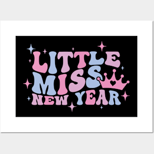 Little miss new year pastel retro wavy Posters and Art